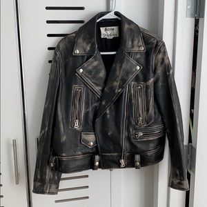 acne studio biker leather jacket